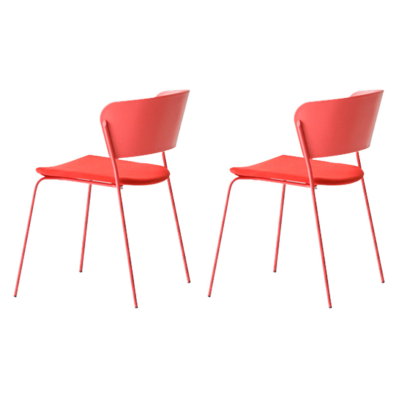 Sillas de comedor contemporáneas, sillas laterales sin brazos con patas de metal para cocina