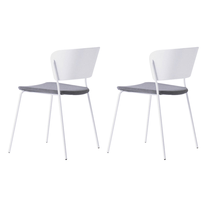 Sillas de comedor contemporáneas, sillas laterales sin brazos con patas de metal para cocina
