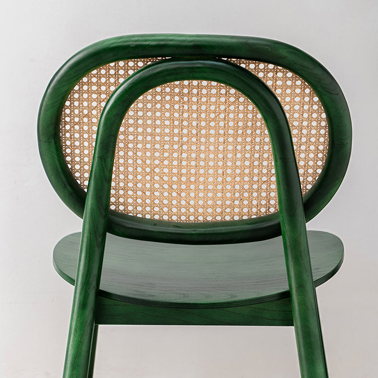 Silla de comedor tradicional sin brazos, silla lateral con respaldo abierto y patas de madera