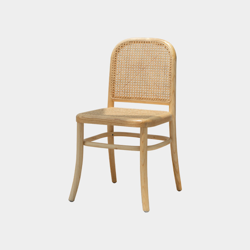 Silla de comedor tradicional sin brazos, sillas laterales con respaldo abierto y patas de madera