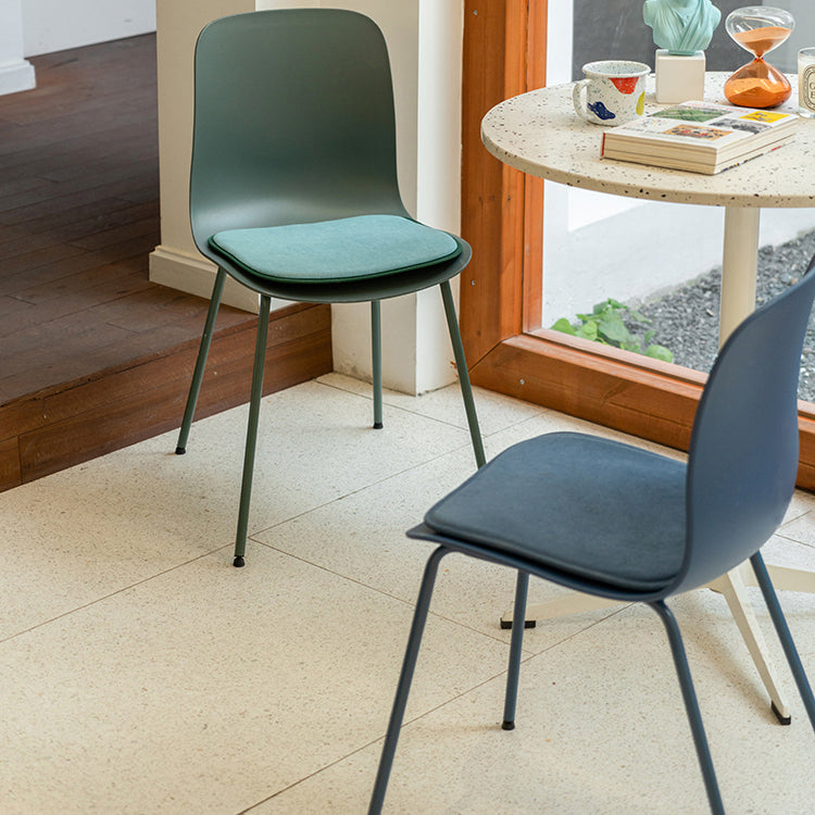 Sedia da pranzo contemporanea sedie laterali senza braccio con gambe di metallo per cucina