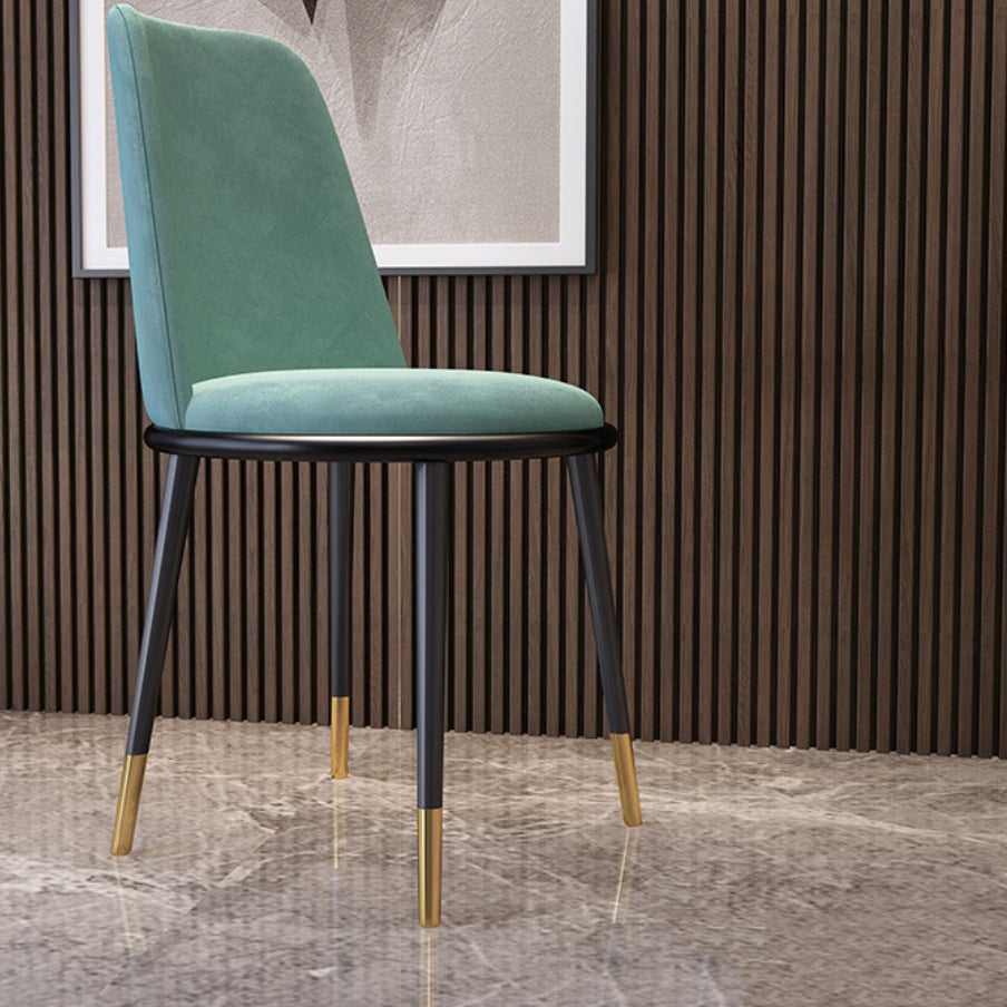 Sillas laterales de estilo nórdico, sillas sin brazos con patas de metal para cocina