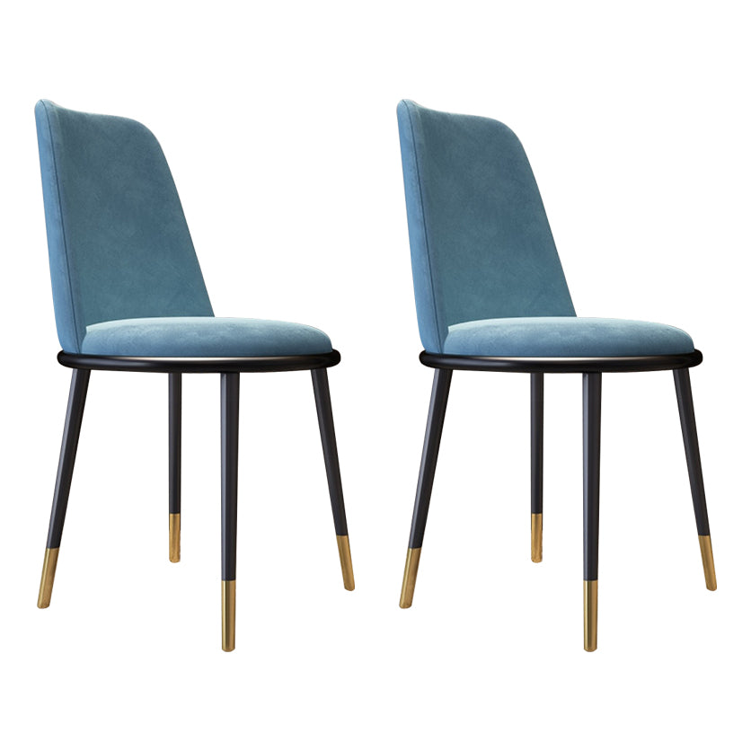 Sillas laterales de estilo nórdico, sillas sin brazos con patas de metal para cocina