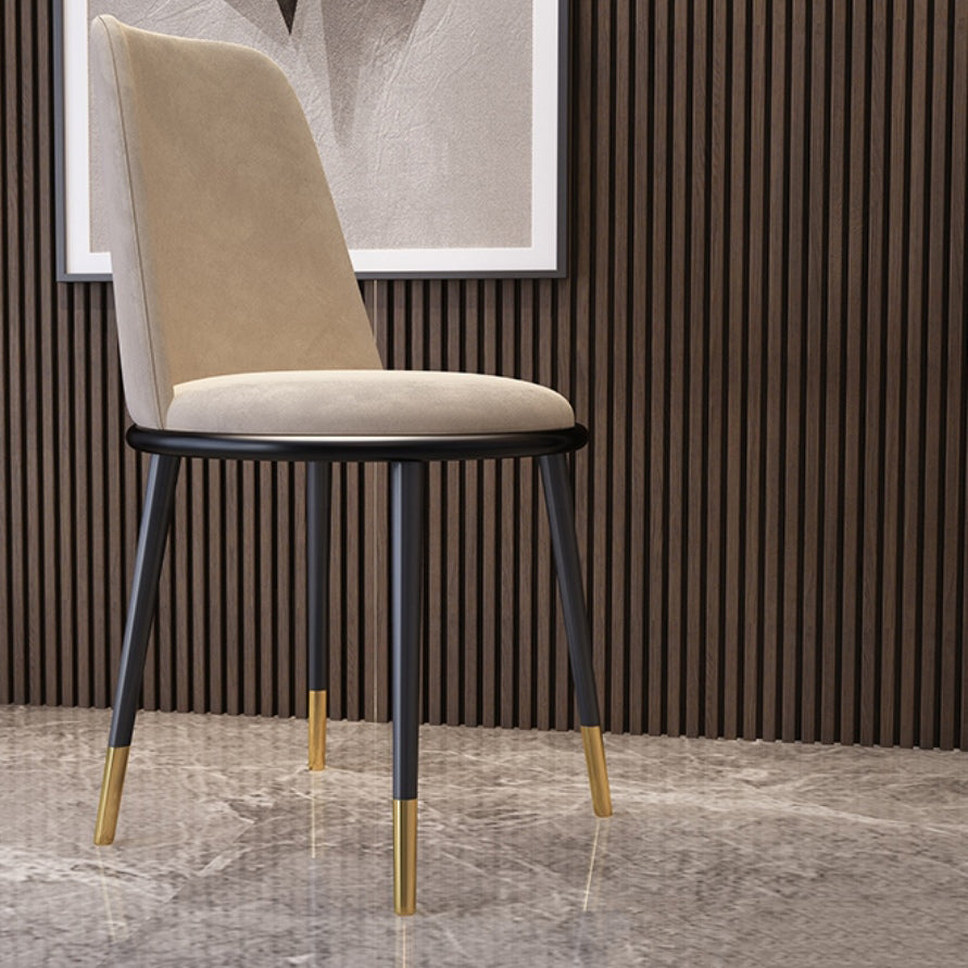 Sillas laterales de estilo nórdico, sillas sin brazos con patas de metal para cocina