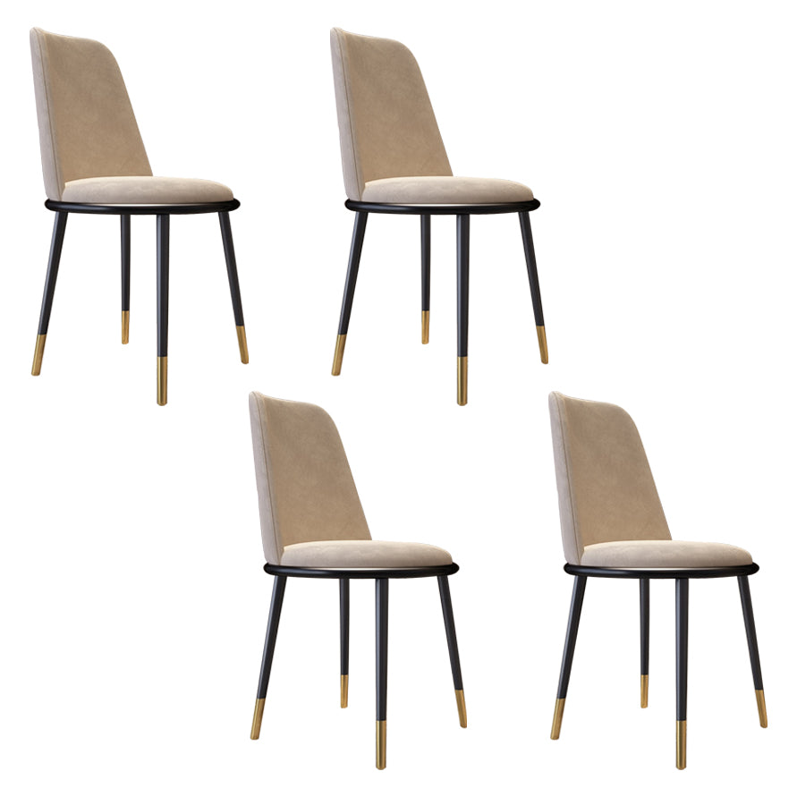 Sillas laterales de estilo nórdico, sillas sin brazos con patas de metal para cocina