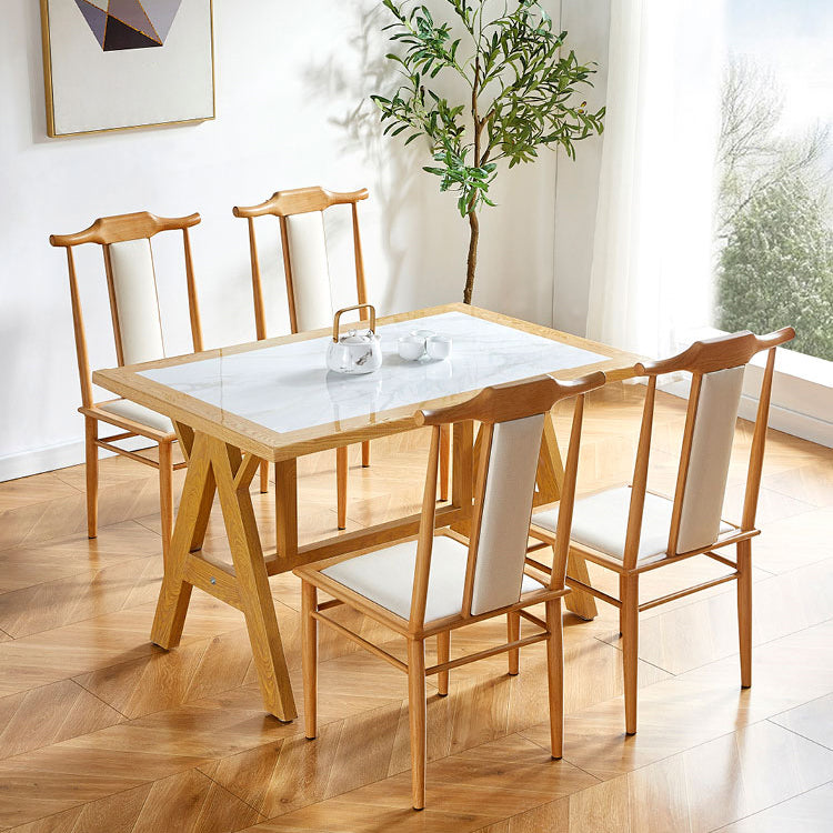 Silla de comedor de metal moderno Silla de comedor de cuero con respaldo alto para uso en restaurantes