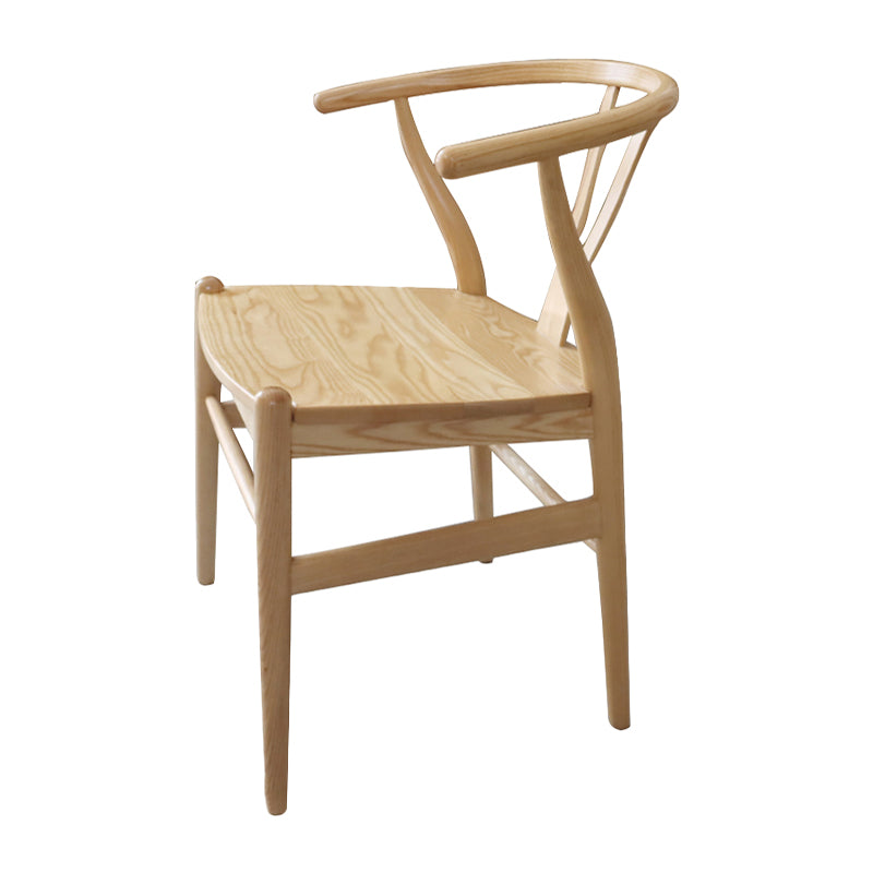 Silla de comedor de madera moderna, sillas de comedor de hueso con horquilla sin brazos para uso doméstico