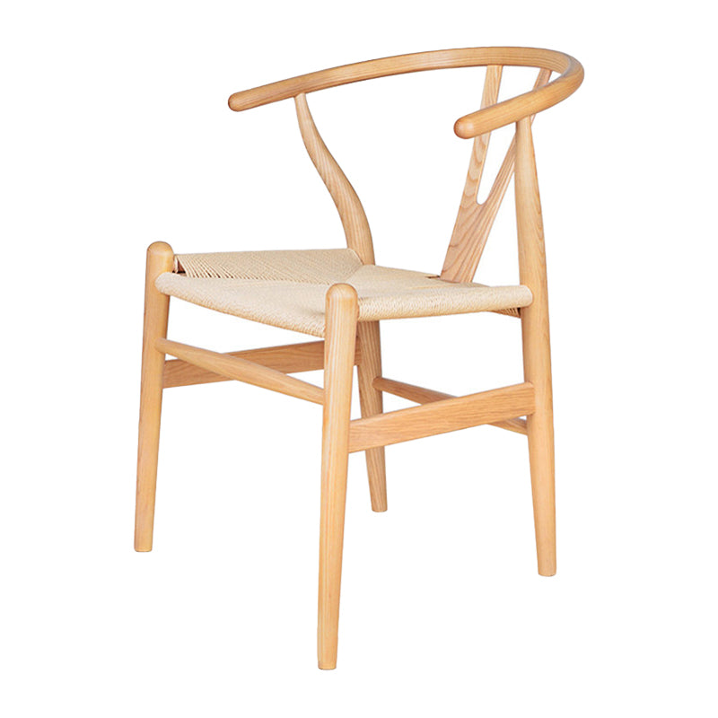 Silla de comedor de madera moderna, sillas de comedor de hueso con horquilla sin brazos para uso doméstico