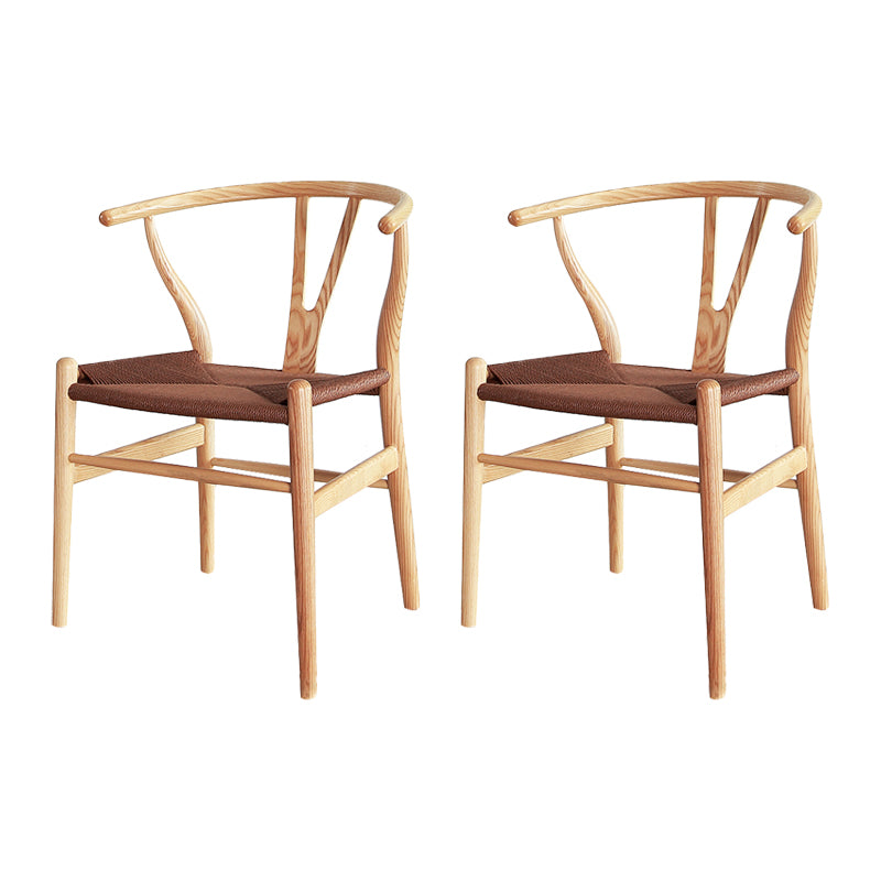 Silla de comedor de madera moderna, sillas de comedor de hueso con horquilla sin brazos para uso doméstico