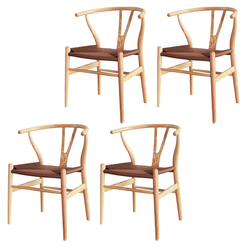 Silla de comedor de madera moderna, sillas de comedor de hueso con horquilla sin brazos para uso doméstico