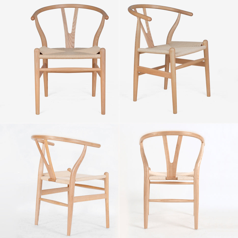 Silla de comedor de madera moderna, sillas de comedor de hueso con horquilla sin brazos para uso doméstico