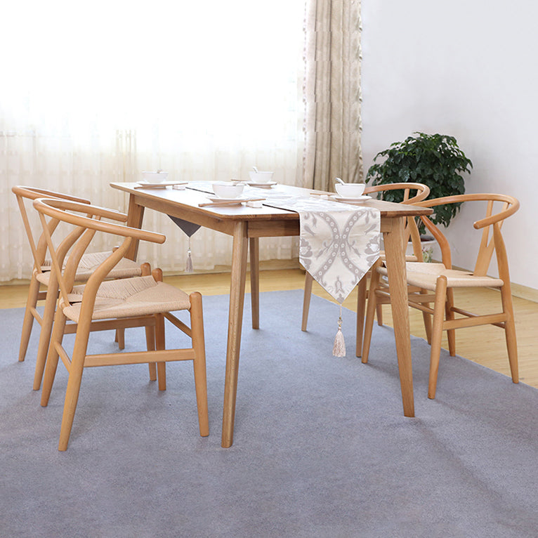 Silla de comedor de madera moderna, sillas de comedor de hueso con horquilla sin brazos para uso doméstico