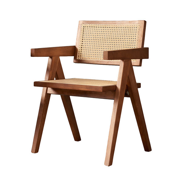 Silla de comedor de madera tradicional, sillas de comedor de ratán para uso en restaurantes