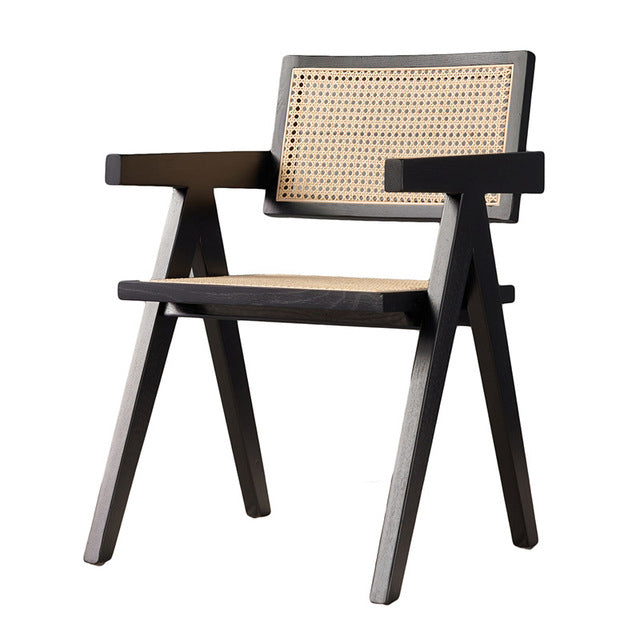 Silla de comedor de madera tradicional, sillas de comedor de ratán para uso en restaurantes