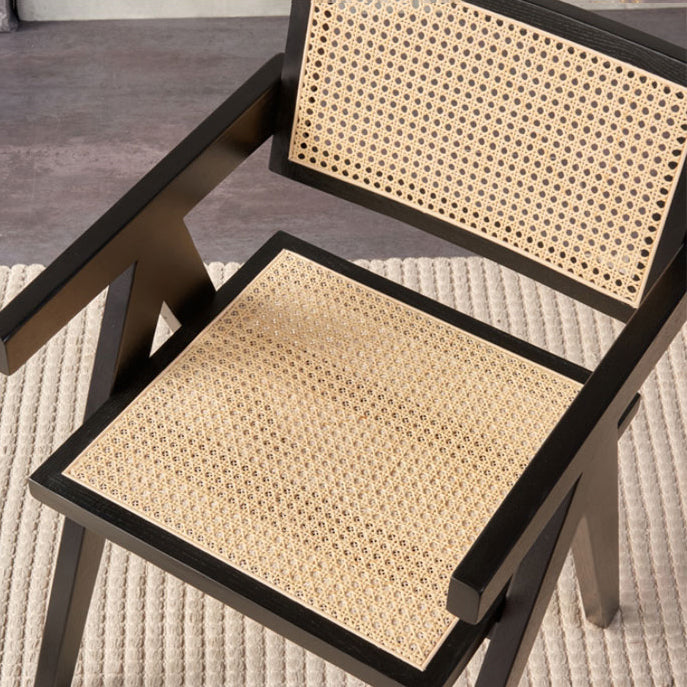 Silla de comedor de madera tradicional, sillas de comedor de ratán para uso en restaurantes