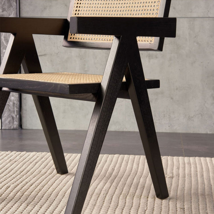 Silla de comedor de madera tradicional, sillas de comedor de ratán para uso en restaurantes