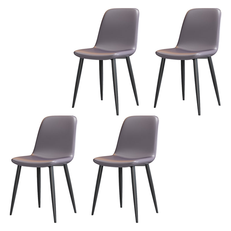Sedia laterale della sala riunioni in pelle moderna sedia da pranzo solida.