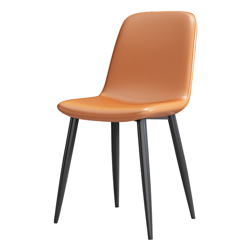 Sedia laterale della sala riunioni in pelle moderna sedia da pranzo solida.