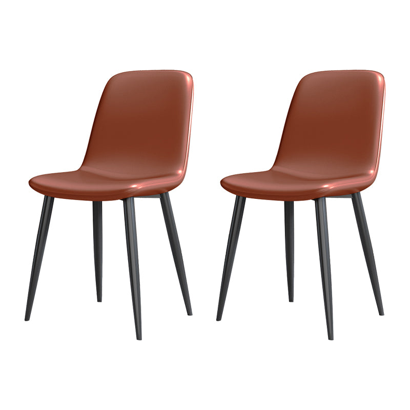 Sedia laterale della sala riunioni in pelle moderna sedia da pranzo solida.