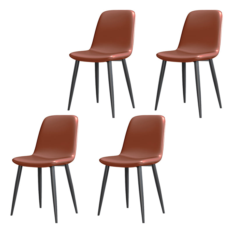 Sedia laterale della sala riunioni in pelle moderna sedia da pranzo solida.
