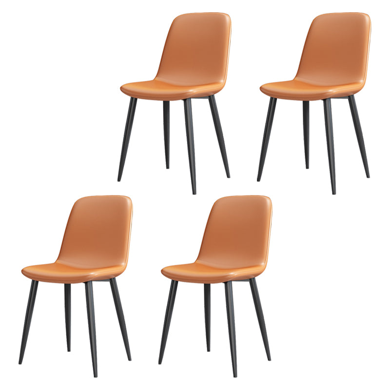 Sedia laterale della sala riunioni in pelle moderna sedia da pranzo solida.