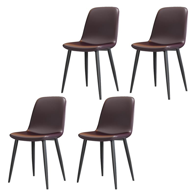 Sedia laterale della sala riunioni in pelle moderna sedia da pranzo solida.