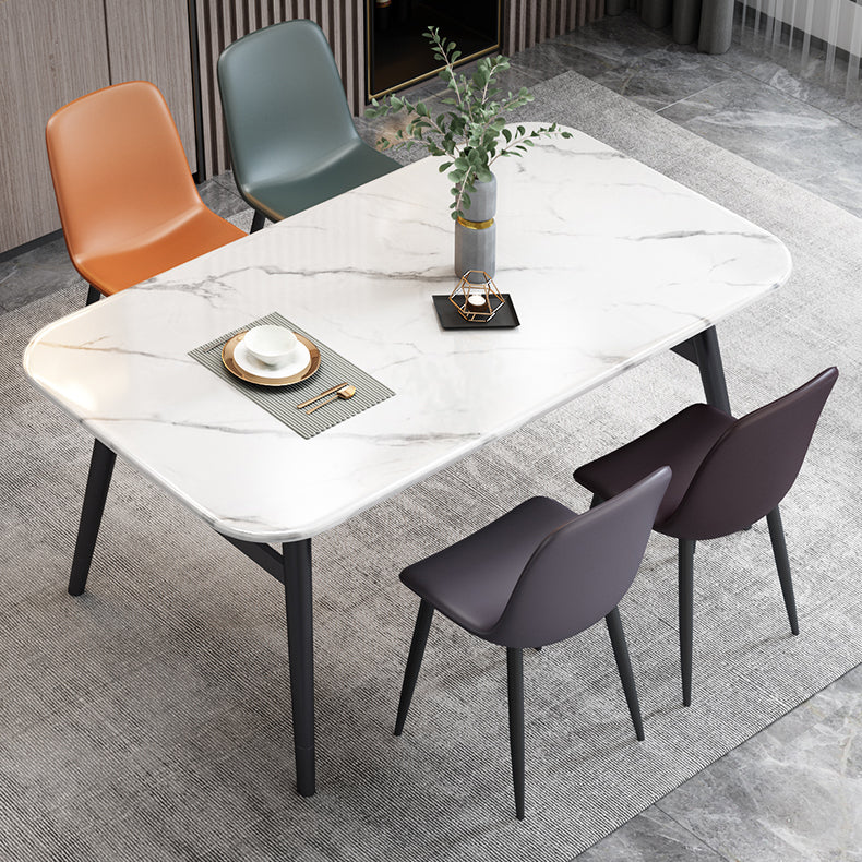 Sedia laterale della sala riunioni in pelle moderna sedia da pranzo solida.