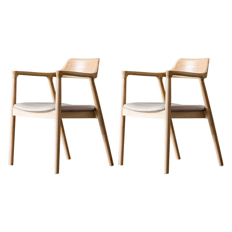 Silla de comedor de madera tradicional, sillas de comedor de cuero sintético para uso doméstico