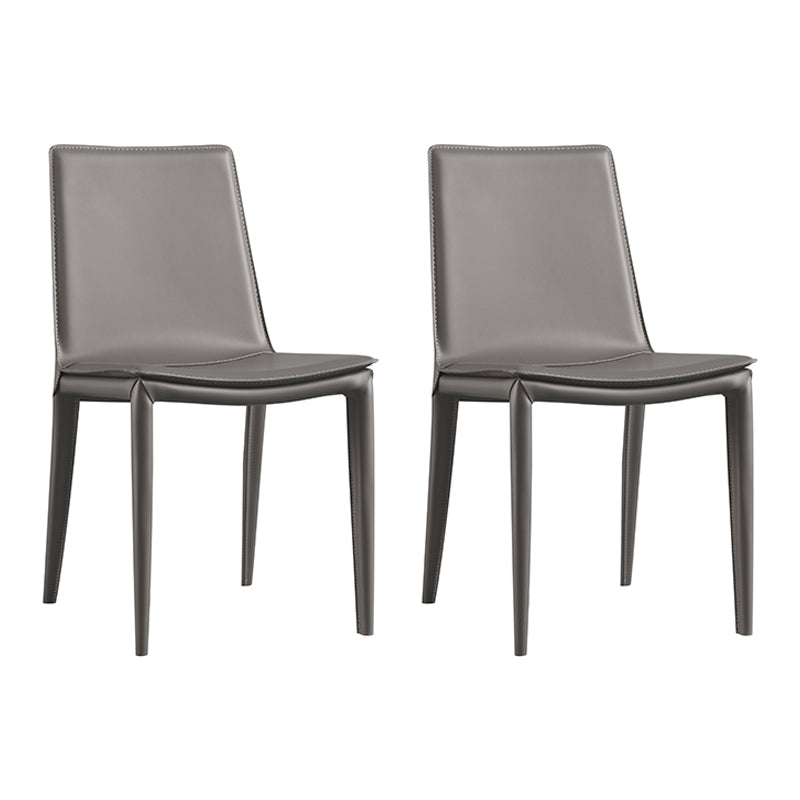 Silla lateral interior contemporánea Silla tapizada de metal con respaldo sólido para comedor