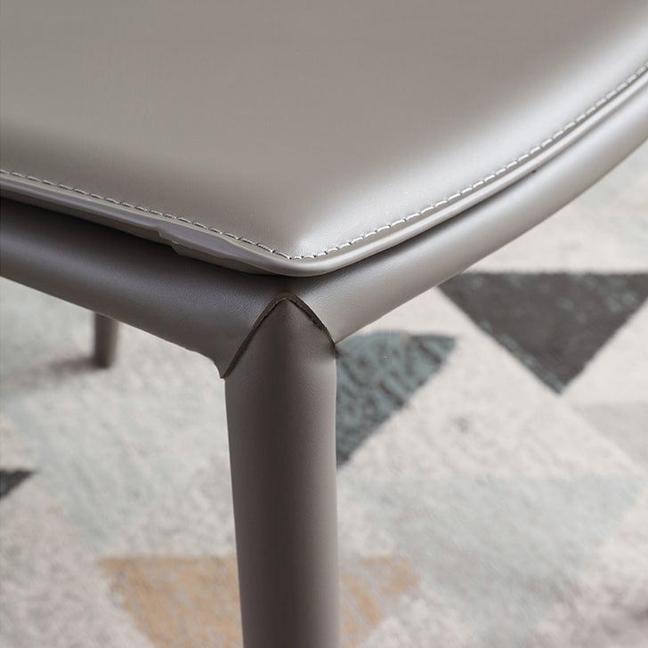 Silla lateral interior contemporánea Silla tapizada de metal con respaldo sólido para comedor