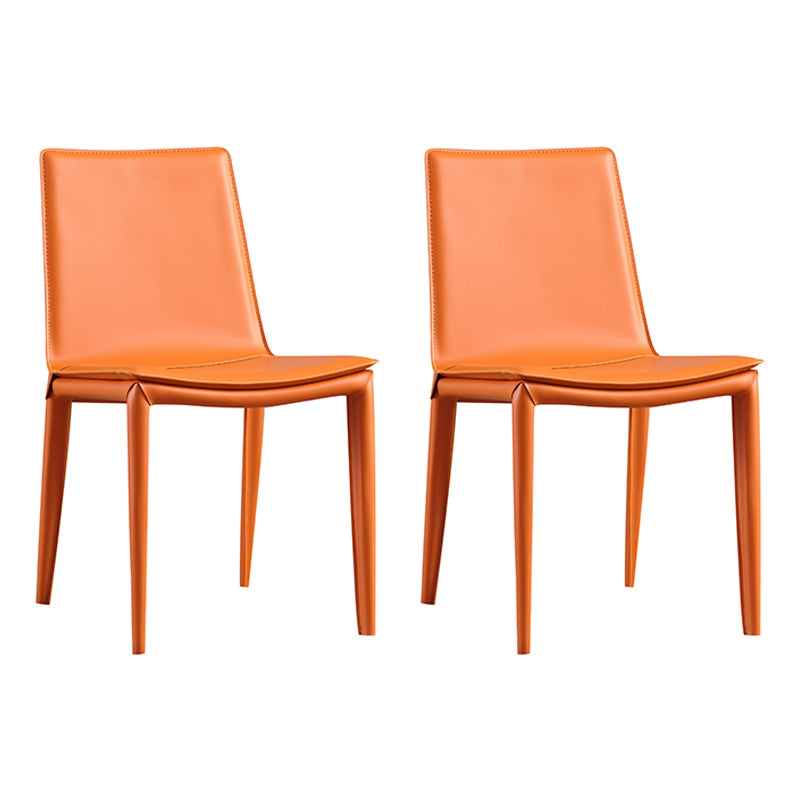 Silla lateral interior contemporánea Silla tapizada de metal con respaldo sólido para comedor