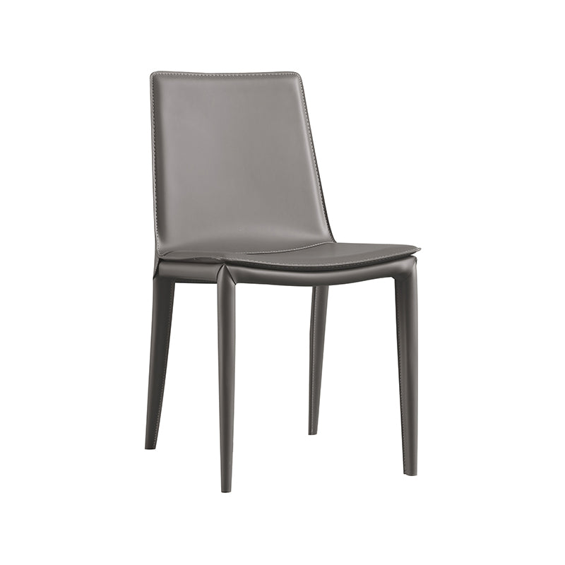 Silla lateral interior contemporánea Silla tapizada de metal con respaldo sólido para comedor