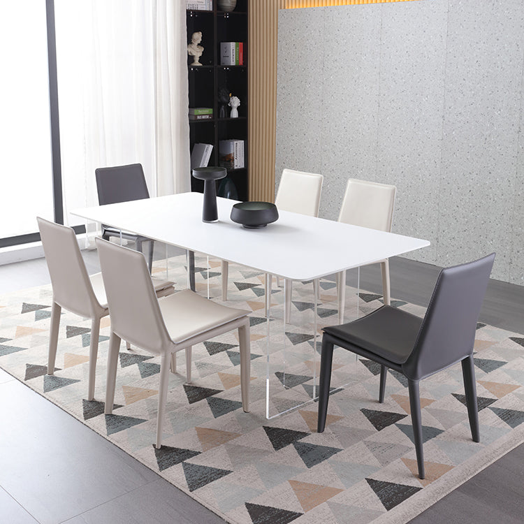 Silla lateral interior contemporánea Silla tapizada de metal con respaldo sólido para comedor
