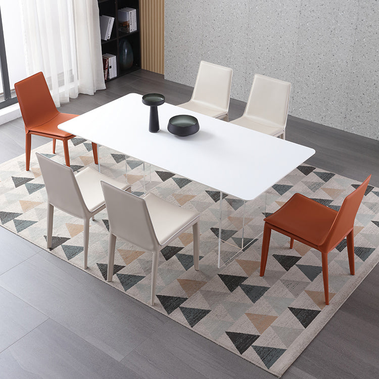 Silla lateral interior contemporánea Silla tapizada de metal con respaldo sólido para comedor