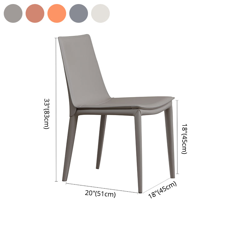 Silla lateral interior contemporánea Silla tapizada de metal con respaldo sólido para comedor