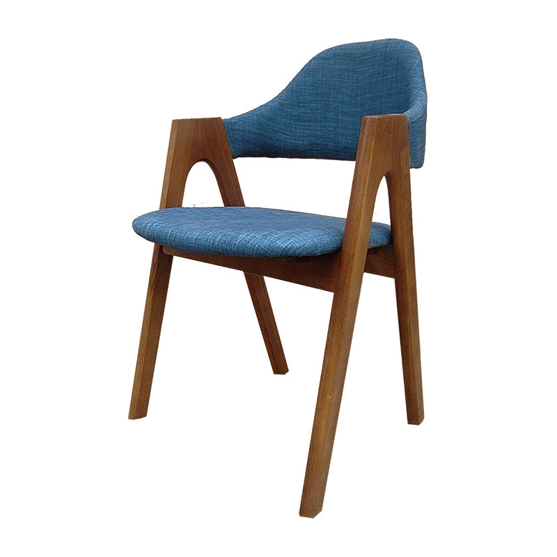 Salle d'étude scandinave, fauteuil à dossier ouvert, chaise de salle à manger rembourrée au fini mat