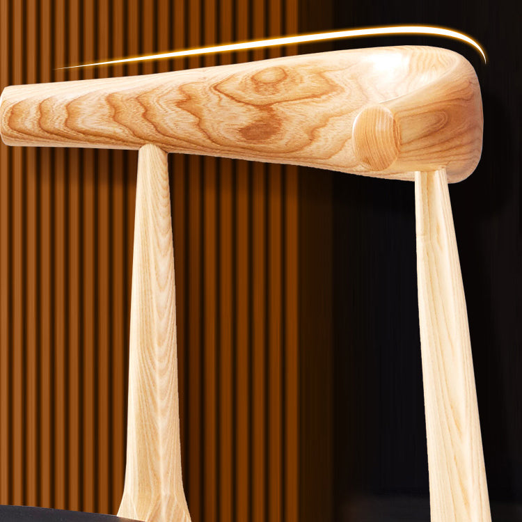 Chaise d'appoint de salle à manger contemporaine en bois, chaise de salle à manger à dossier ouvert avec pieds en noyer