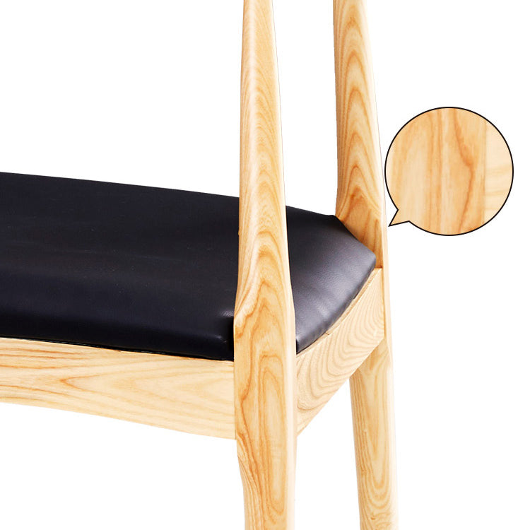 Chaise d'appoint de salle à manger contemporaine en bois, chaise de salle à manger à dossier ouvert avec pieds en noyer