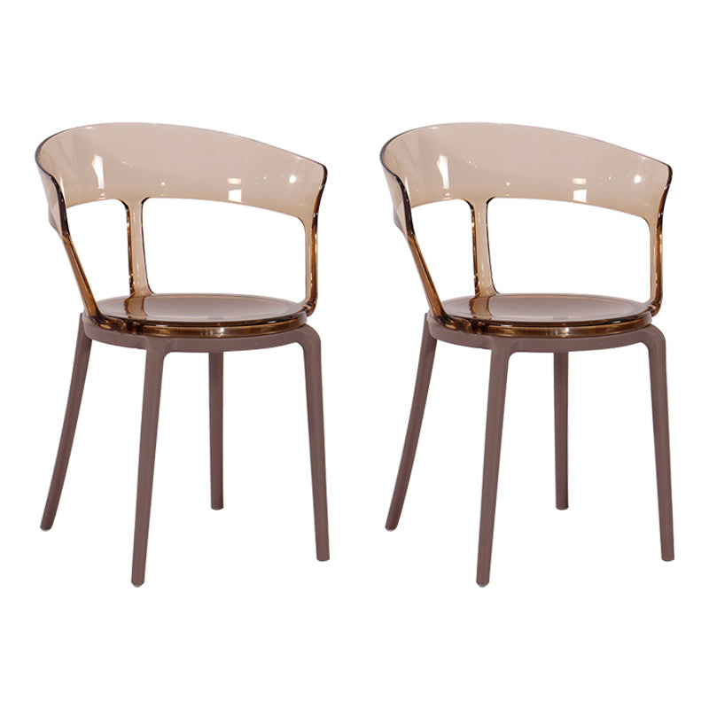 Contemporary Plastic Restaurant Side Chair Clear Open Back Dining Chair