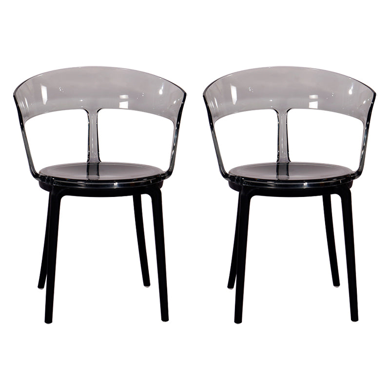 Contemporary Plastic Restaurant Side Chair Clear Open Back Dining Chair