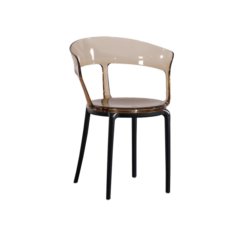 Contemporary Plastic Restaurant Side Chair Clear Open Back Dining Chair