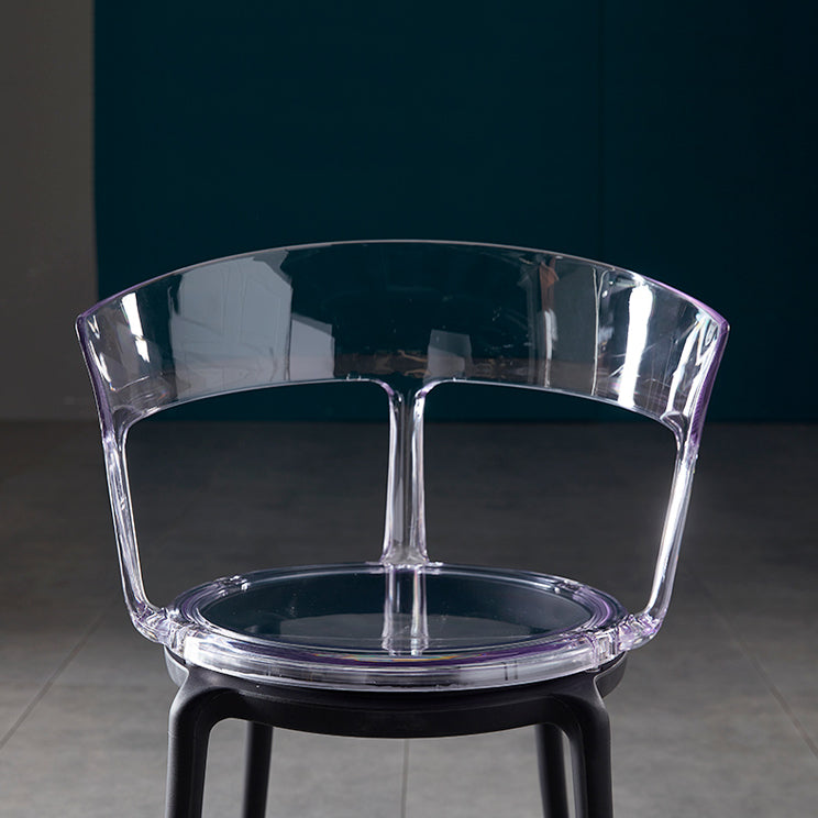 Contemporary Plastic Restaurant Side Chair Clear Open Back Dining Chair