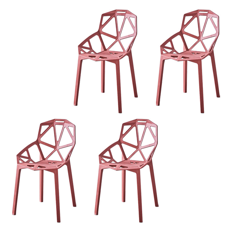 Chaise de salle à manger en plastique contemporaine, finition mate, chaise de salle à manger à dossier croisé