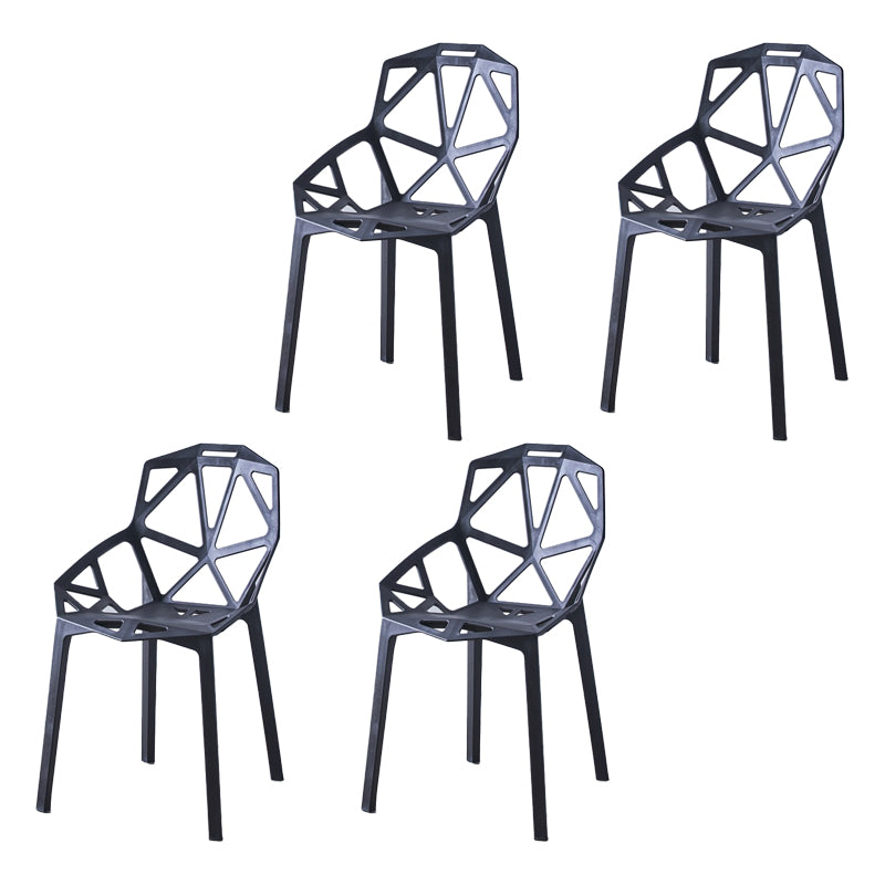 Chaise de salle à manger en plastique contemporaine, finition mate, chaise de salle à manger à dossier croisé