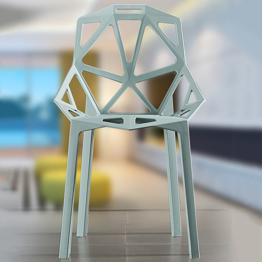 Chaise de salle à manger en plastique contemporaine, finition mate, chaise de salle à manger à dossier croisé