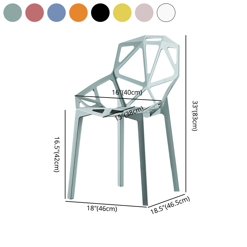 Chaise de salle à manger en plastique contemporaine, finition mate, chaise de salle à manger à dossier croisé