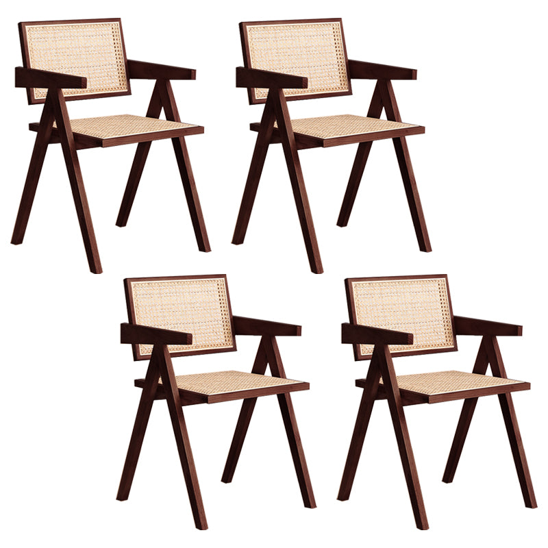 Chaise de salle à manger en bois moderne, bras de chaise en rotin pour utilisation au Restaurant