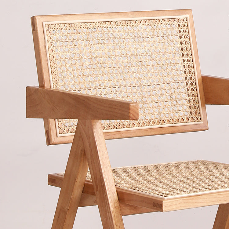 Chaise de salle à manger en bois moderne, bras de chaise en rotin pour utilisation au Restaurant