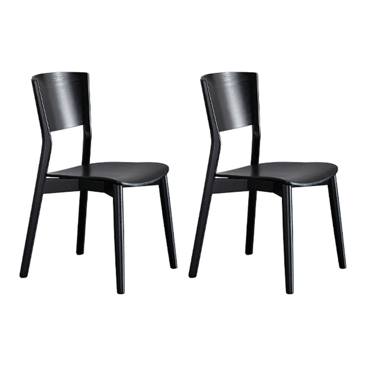 Contemporary Wood Dining Room Chair Armless Open Back Dining Side Chair