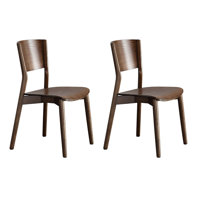 Contemporary Wood Dining Room Chair Armless Open Back Dining Side Chair